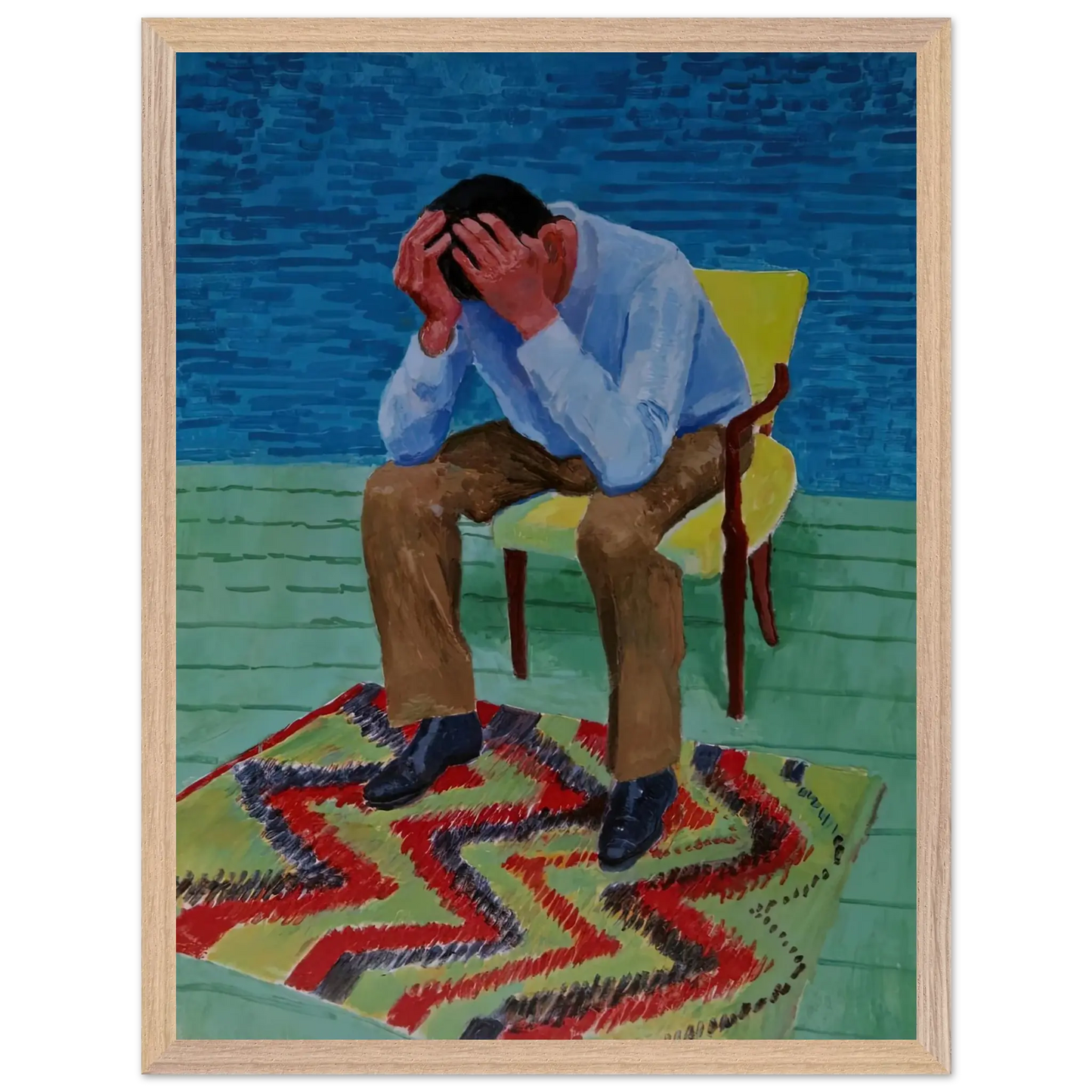 David Hockney - David Hockney Wall art - A1 (59.4 x 84.1  cm) - Premium Wooden Framed Poster With Fine Art Paper - White frame
