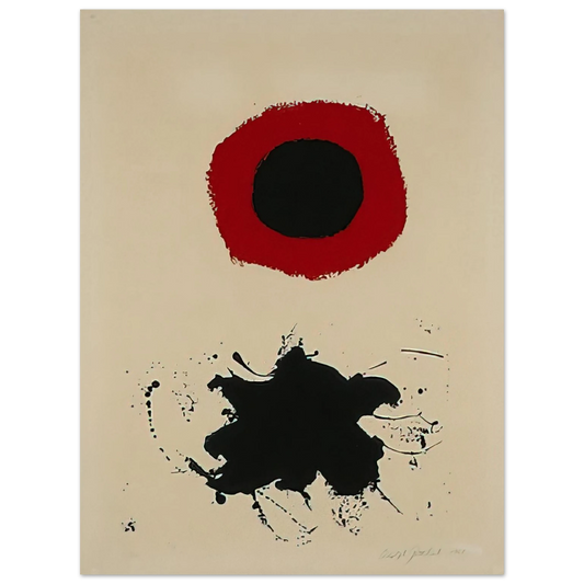 Adolph Gottlieb - White Ground-Red Halo - 1966  75x100 cm / 30x40inches Fine Art Poster