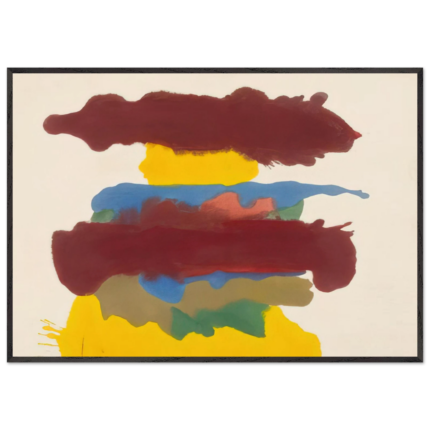 Helen Frankenthaler - Weather Change - 1963 Wall art - 60x80 cm / 24x32 inches - Premium Wooden Framed Poster With Fine Art Paper-canvas - White frame