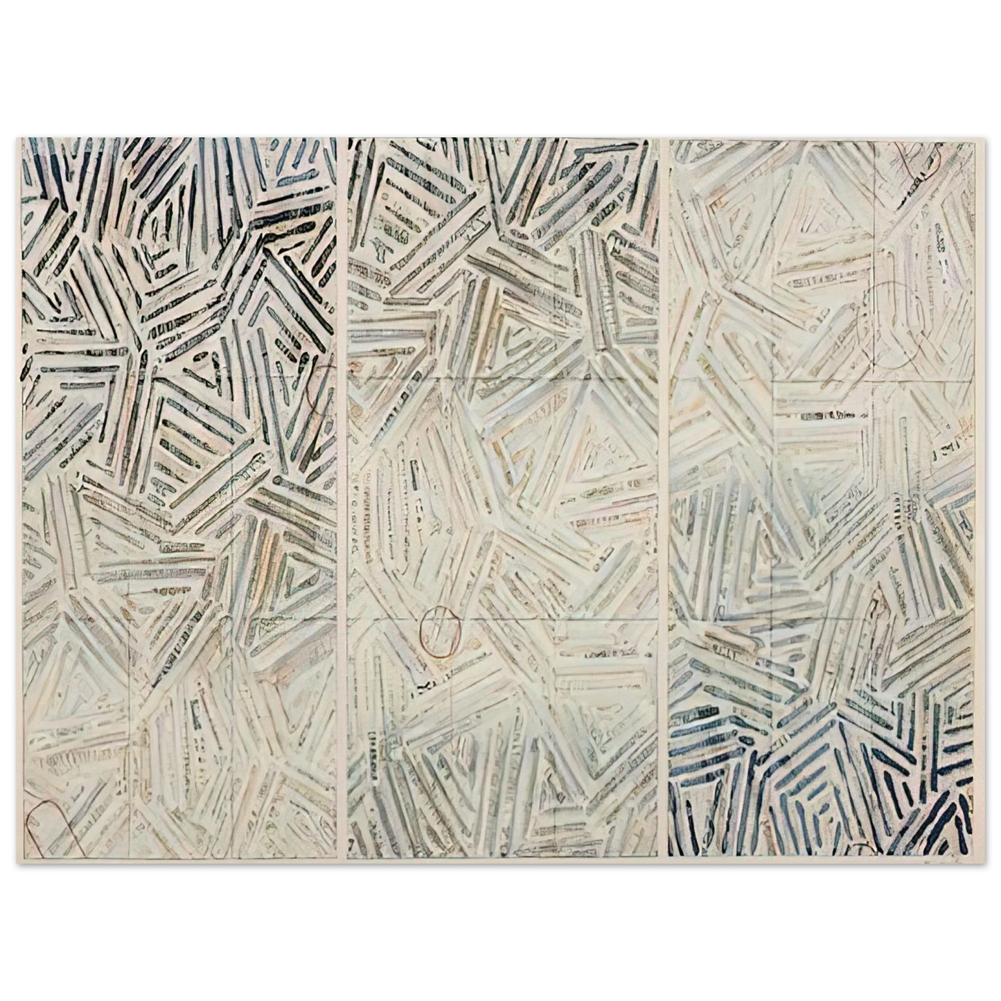 Jasper Johns - BETWEEN THE CLOCK AND THE BED 1989  75x100 cm / 30x40inches Fine Art Poster