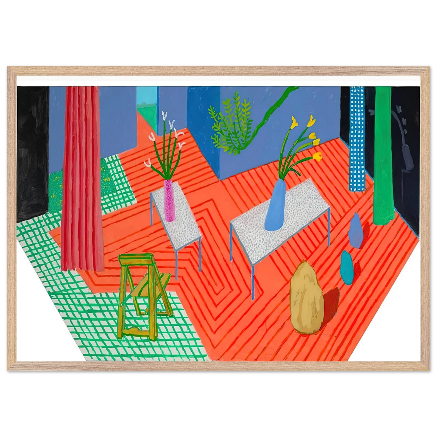 David Hockney - David Hockney Wall art - 70x100 cm / 28x40 inches - Premium Wooden Framed Poster With Fine Art Paper-canvas - Black frame