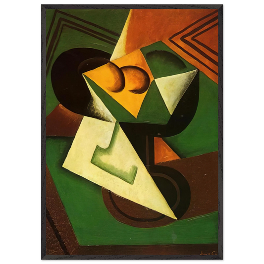 FRUIT BOWL AND FRUIT - Juan Gris 70x100 cm / 28x40 inches Framed Art Print – Black Wooden Frame