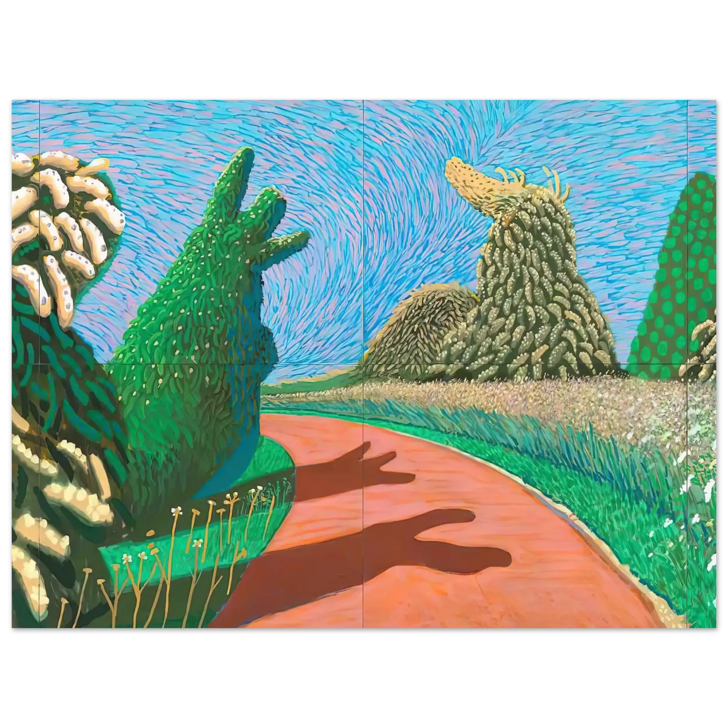 David Hockney - David Hockney Wall art - 50x50 cm / 20x20 Inches - Premium Wooden Framed Poster With Fine Art Paper - Wood frame