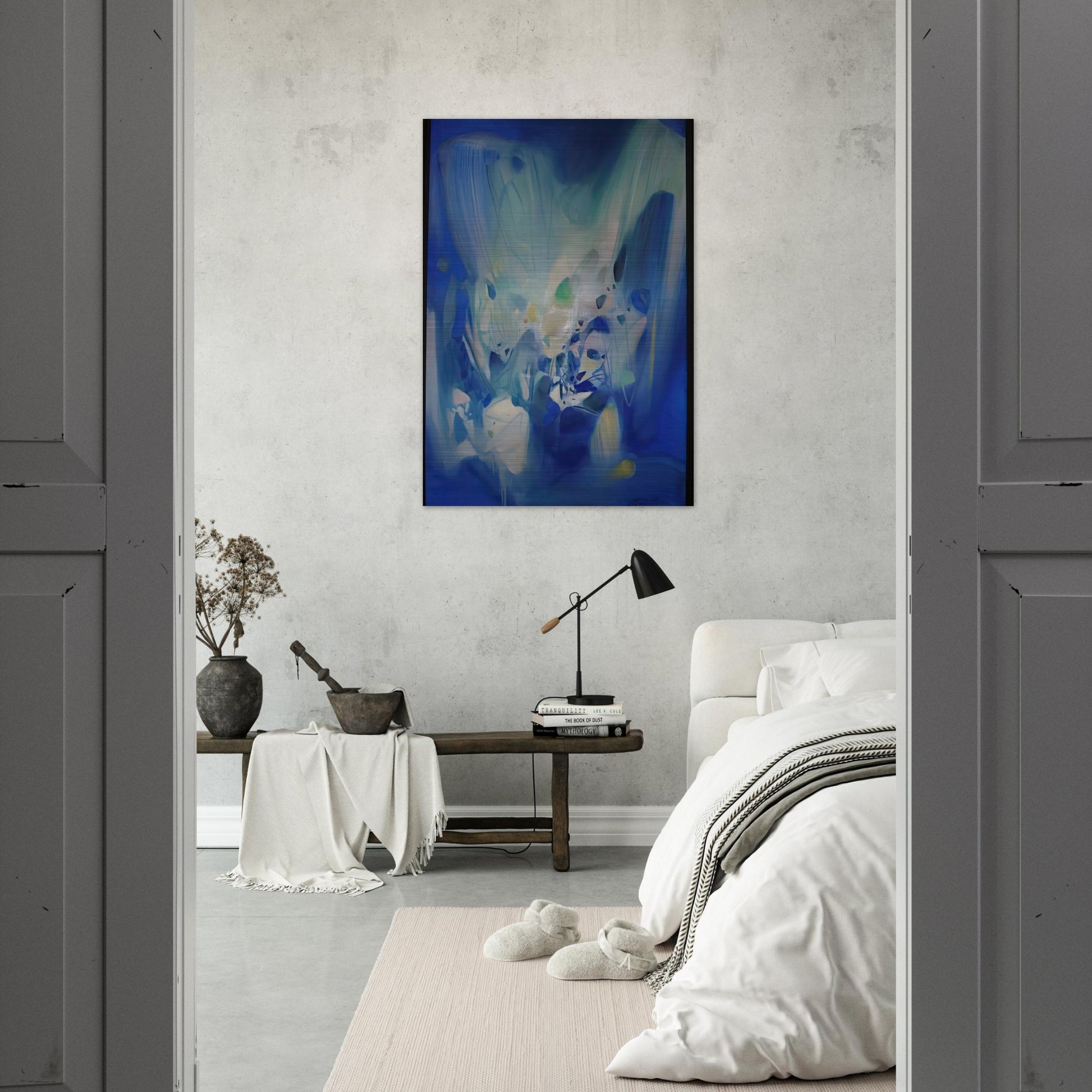 DOMINANT BLEU 1990 - Chu teh Chun Brushed Aluminum Print - 70x100 cm / 28x40 inches | Chu teh Chun Aluminum Print | Chu teh Chun Prints