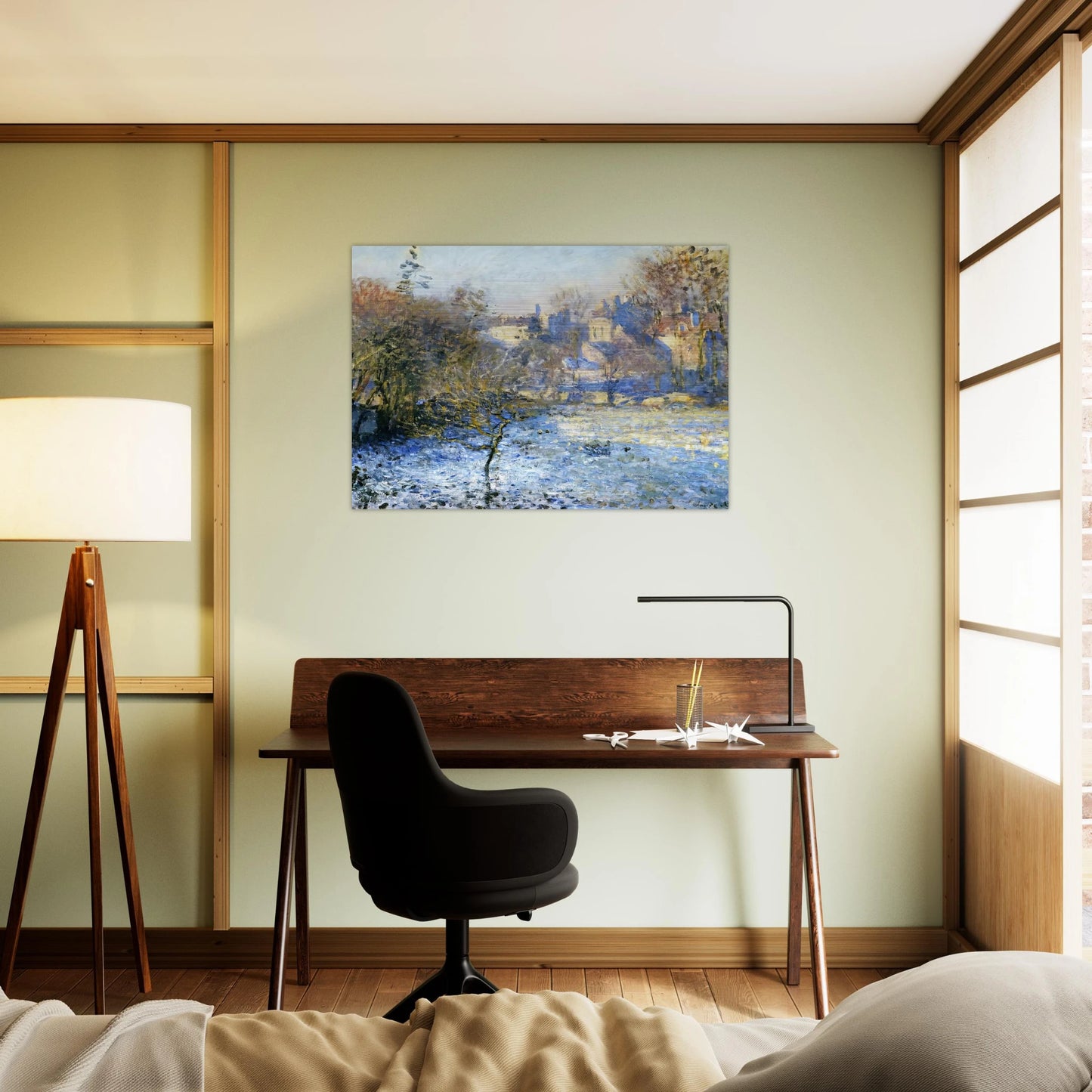 Frost - claude monet Brushed Aluminum Print - 70x100 cm / 28x40 inches | claude monet Aluminum Print | claude monet Prints