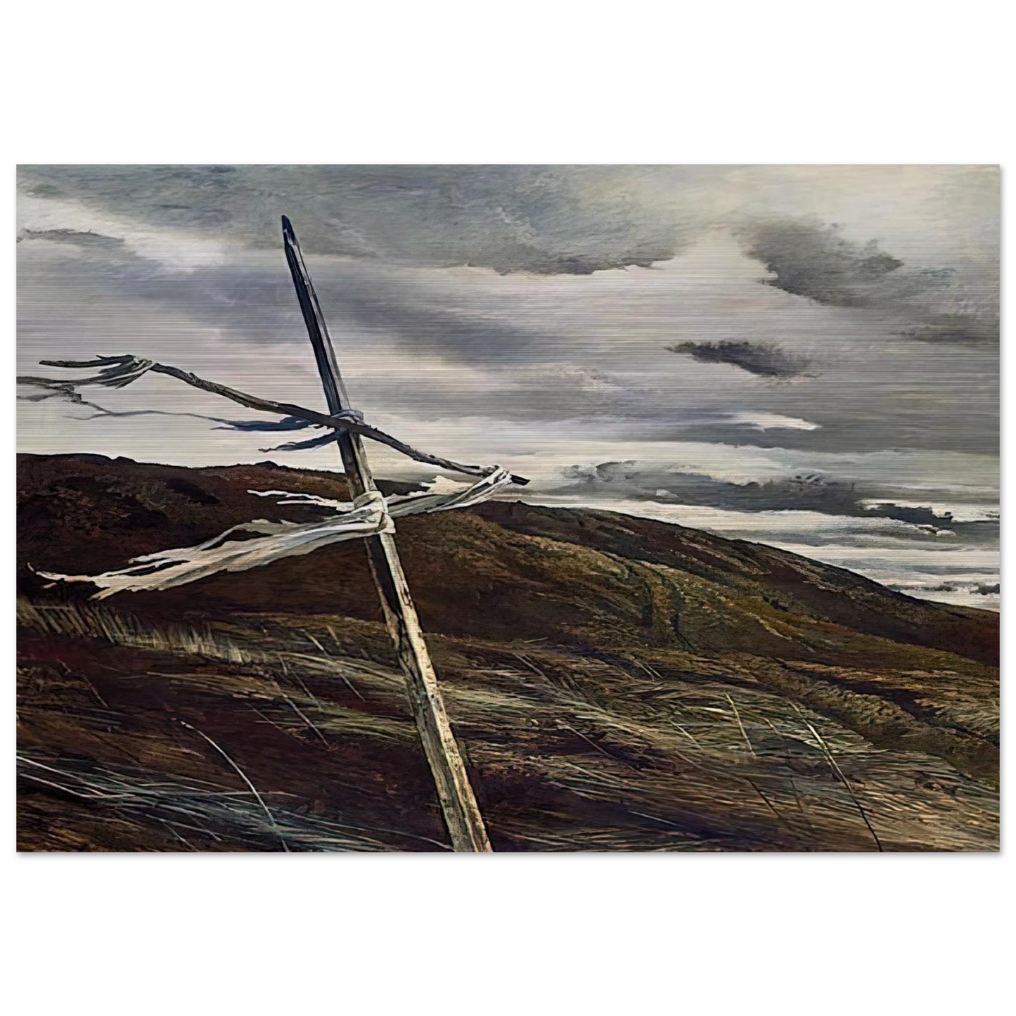 DODGES RIDGE 1947 - Andrew Wyeth Brushed Aluminum Print - 70x100 cm / 28x40 inches | Andrew Wyeth Aluminum Print | Andrew Wyeth Prints