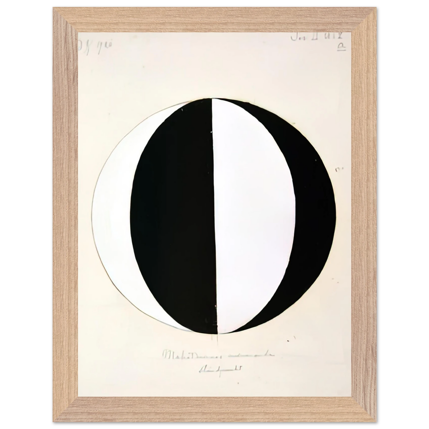 Hilma af Klint - THE MAHATMAS PRESENT STANDING POINT SERIES II NO 2A 1920 Wall art - 60x80 cm / 24x32 inches - Premium Wooden Framed Poster With Fine Art Paper-canvas - White frame