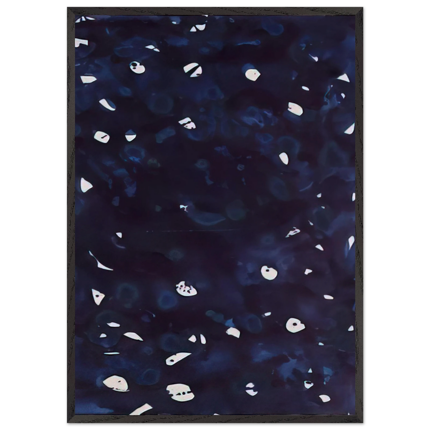 Untitled  Dark Blue-Green  - Sam Francis 70x100 cm / 28x40 inches Framed Art Print – Black Wooden Frame
