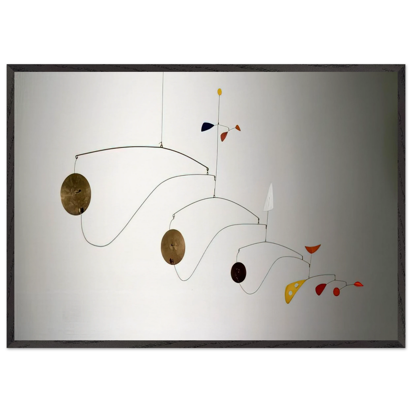 TRIPLE GONG 1948 - Alexander Calder 70x100 cm / 28x40 inches Framed Art Print – Black Wooden Frame