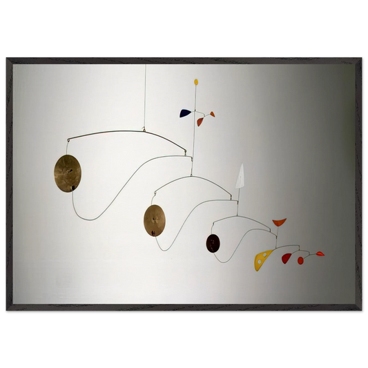 TRIPLE GONG 1948 - Alexander Calder 70x100 cm / 28x40 inches Framed Art Print – Black Wooden Frame