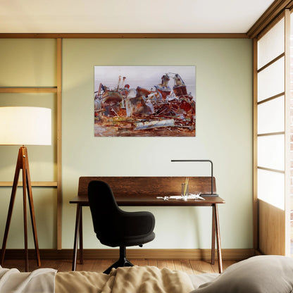 A Wrecked Sugar Refinery - John Singer Sargent Brushed Aluminum Print - 70x100 cm / 28x40 inches | John Singer Sargent Aluminum Print | John Singer Sargent Prints