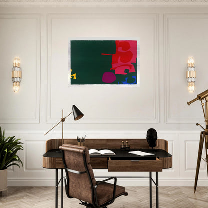 Interlocking Scarlet and Pink in Deep Green - 1970 - Patrick Heron Brushed Aluminum Print - 70x100 cm / 28x40 inches | Patrick Heron Aluminum Print | Patrick Heron Prints