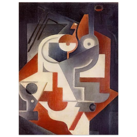 Juan Gris - NEWSPAPER GLASS AND PEAR 1917  75x100 cm / 30x40inches Fine Art Poster
