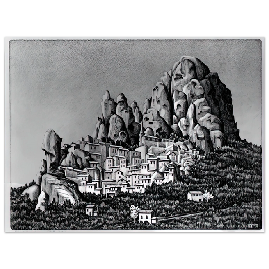 MC Escher - PENTEDATTIO CALABRIA OCTOBER 1930 1930 Wall Art - 21x29.7 cm / 8x12" - Fine Art Poster-canvas - -