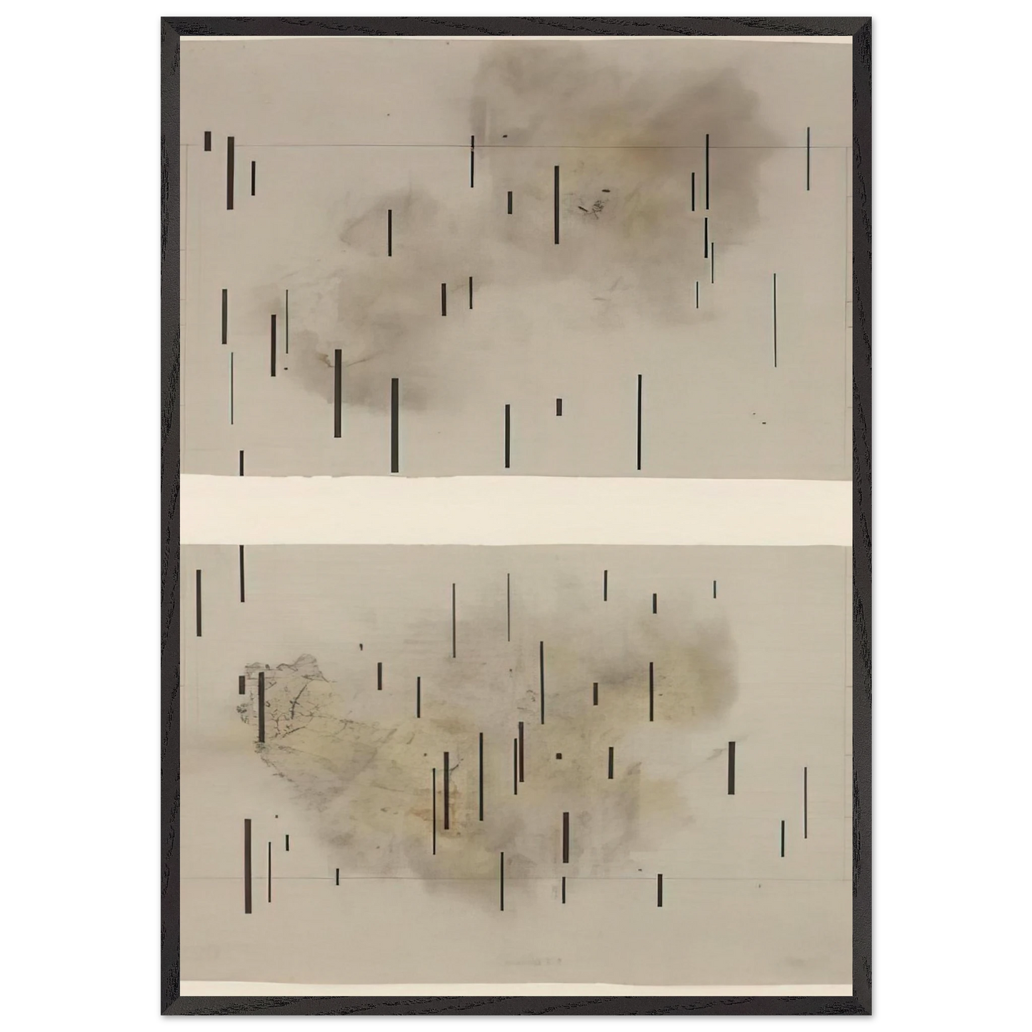 Global Village 37-48 Diptych - 1989 - John Cage 70x100 cm / 28x40 inches Framed Art Print – Black Wooden Frame