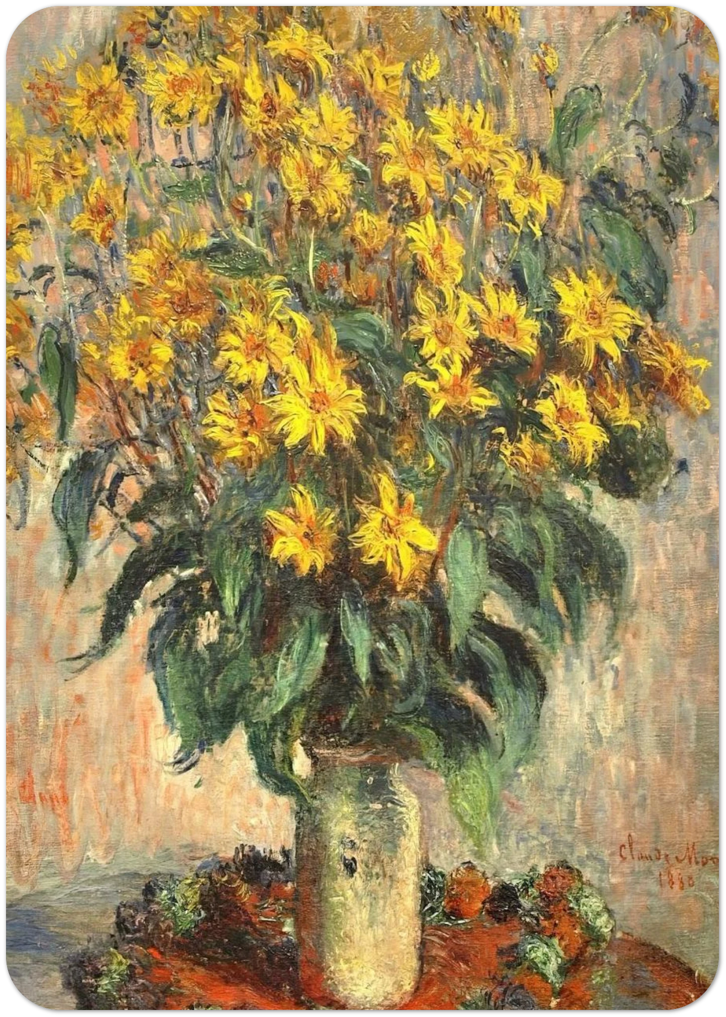 Jerusalem Artichokes By claude monet Pack of 10 Post Cards | claude monet Post Cards | A6 (10.5 x 14.8 cm) - 4.1 x 5.8 inches