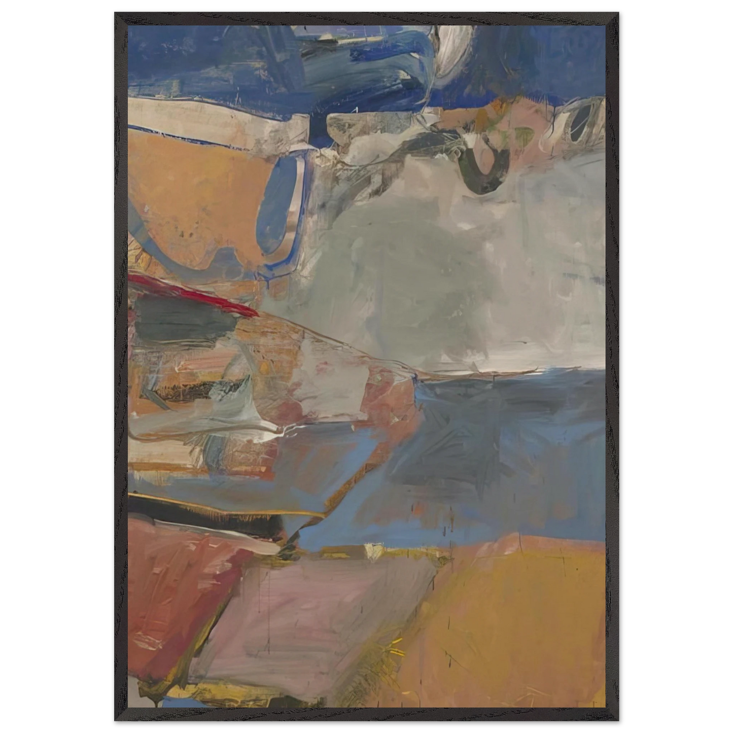 Berkeley 22 - Richard Diebenkorn 70x100 cm / 28x40 inches Framed Art Print – Black Wooden Frame
