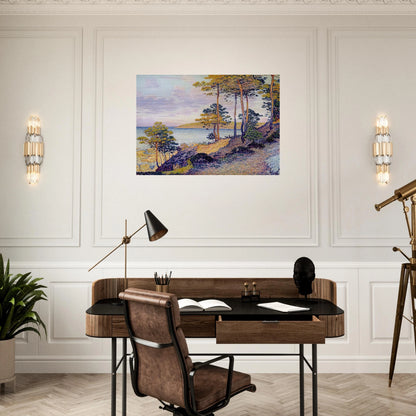 THE POINTE ST PIERRE AT ST TROPEZ 1896 - Theo van Rysselberghe Brushed Aluminum Print - 70x100 cm / 28x40 inches | Theo van Rysselberghe Aluminum Print | Theo van Rysselberghe Prints