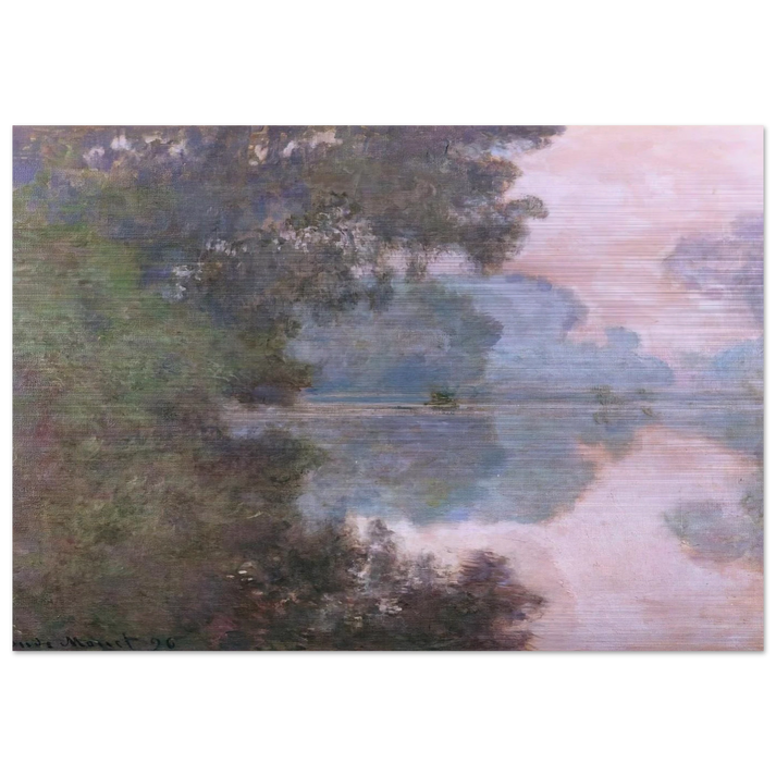 Morning on the Seine, near Giverny - claude monet Brushed Aluminum Print - 70x100 cm / 28x40 inches | claude monet Aluminum Print | claude monet Prints