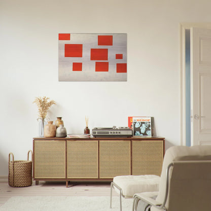 KOMPOSITION MIT 8 ROTEN RECHTECKEN COMPOSITION WITH 8 RED RECTANGLES 1964 - BLINKY PALERMO Brushed Aluminum Print - 70x100 cm / 28x40 inches | BLINKY PALERMO Aluminum Print | BLINKY PALERMO Prints