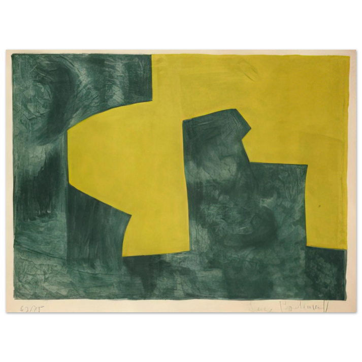 Serge Poliakoff - Composition verte et jaune - 1966  75x100 cm / 30x40inches Fine Art Poster