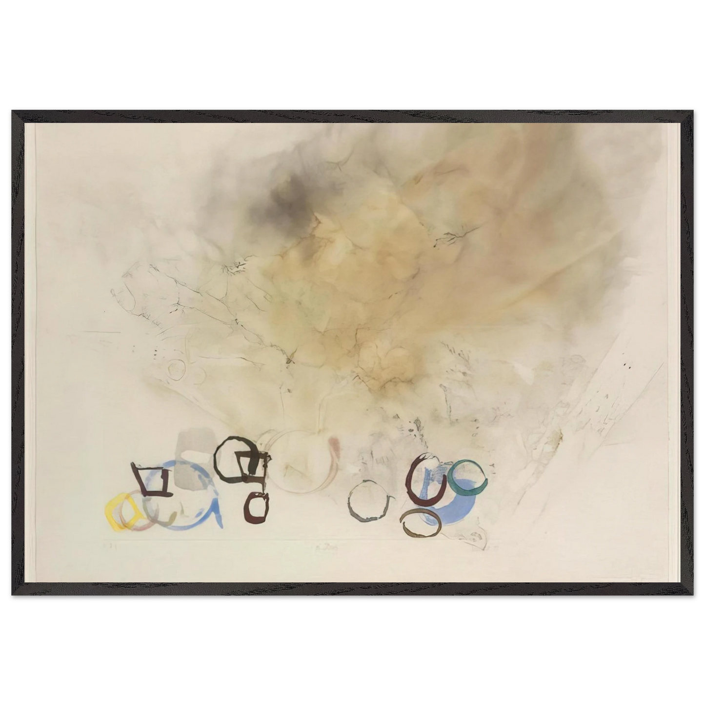 10 Stones - 1989 - John Cage 70x100 cm / 28x40 inches Framed Art Print – Black Wooden Frame