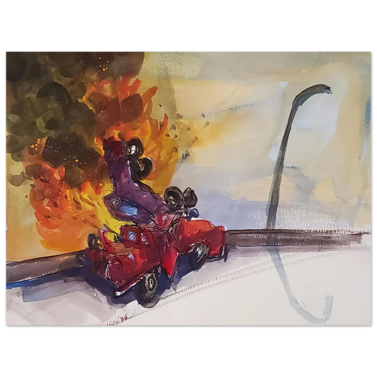 Carlos Almaraz - Pile Up Crash - 1984  75x100 cm / 30x40inches Fine Art Poster