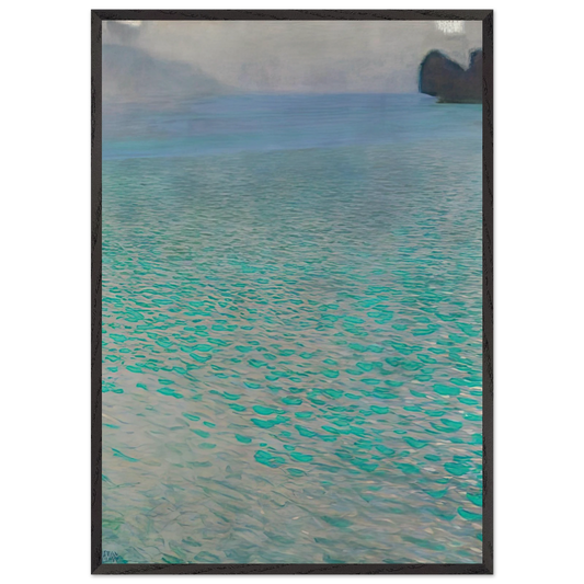 ATTERSEE 1900 - Gustav Klimt 70x100 cm / 28x40 inches Framed Art Print – Black Wooden Frame