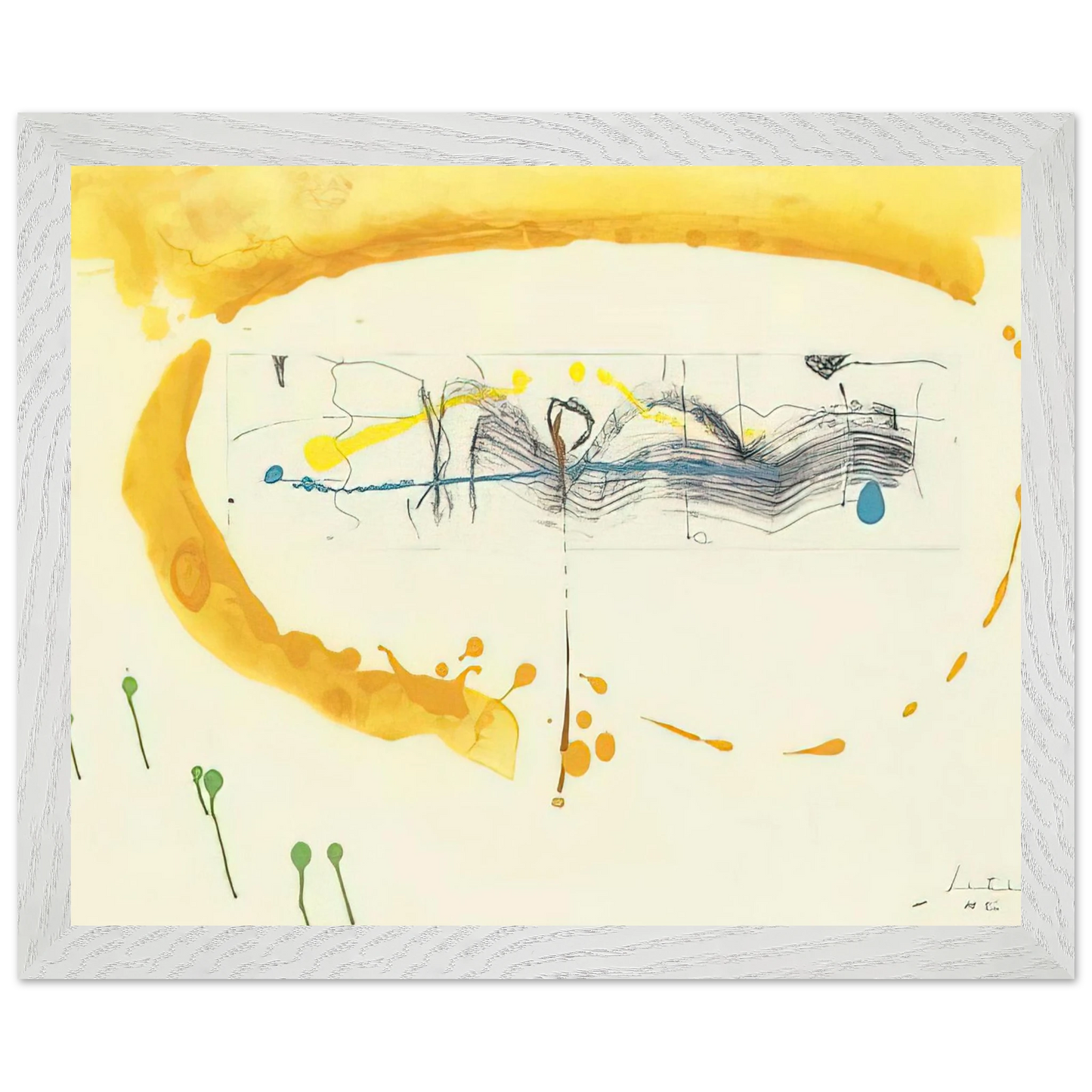 Helen Frankenthaler - Making Music - 2000 Wall art - 20x25 cm / 8x10 inches - Premium Wooden Framed Poster With Fine Art Paper-canvas - White frame