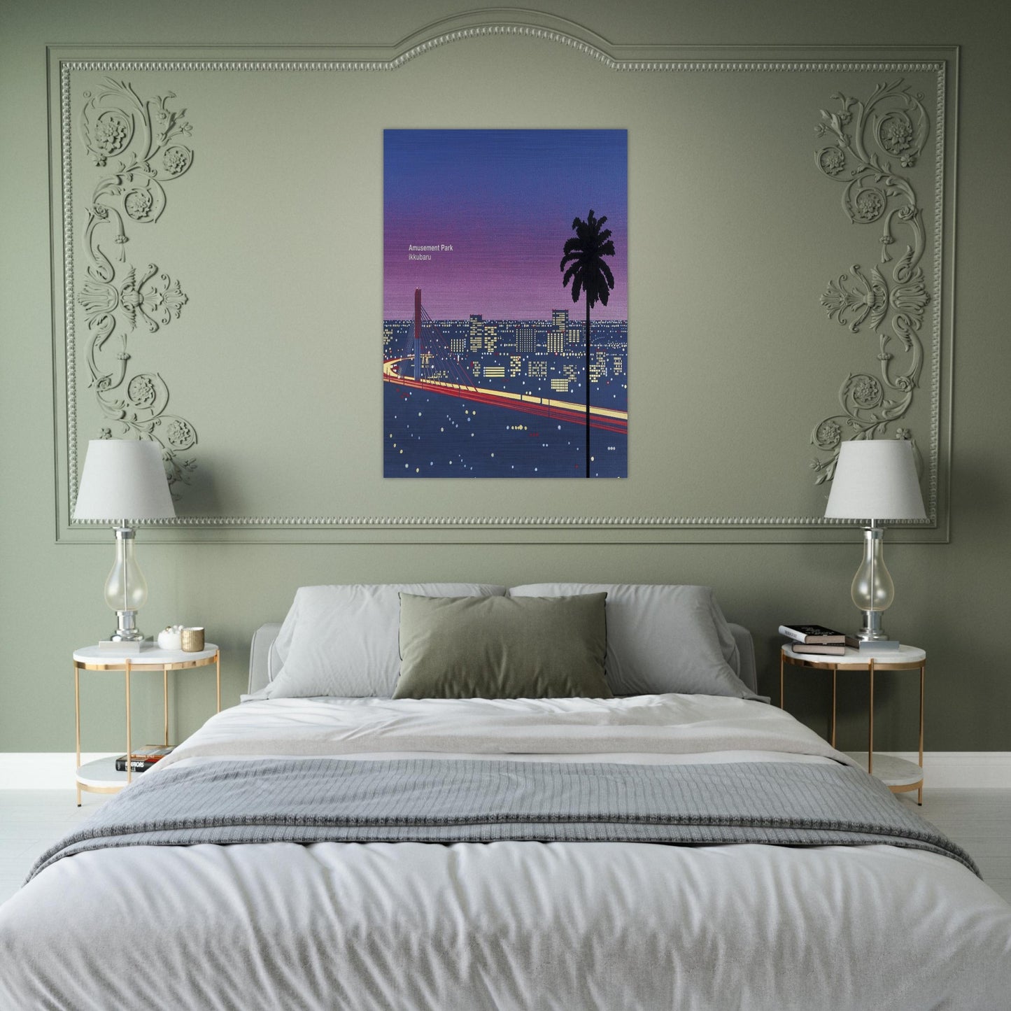 Ikkubaru Amusement City - Hiroshi Nagai Brushed Aluminum Print - 70x100 cm / 28x40 inches | Hiroshi Nagai Aluminum Print | Hiroshi Nagai Prints