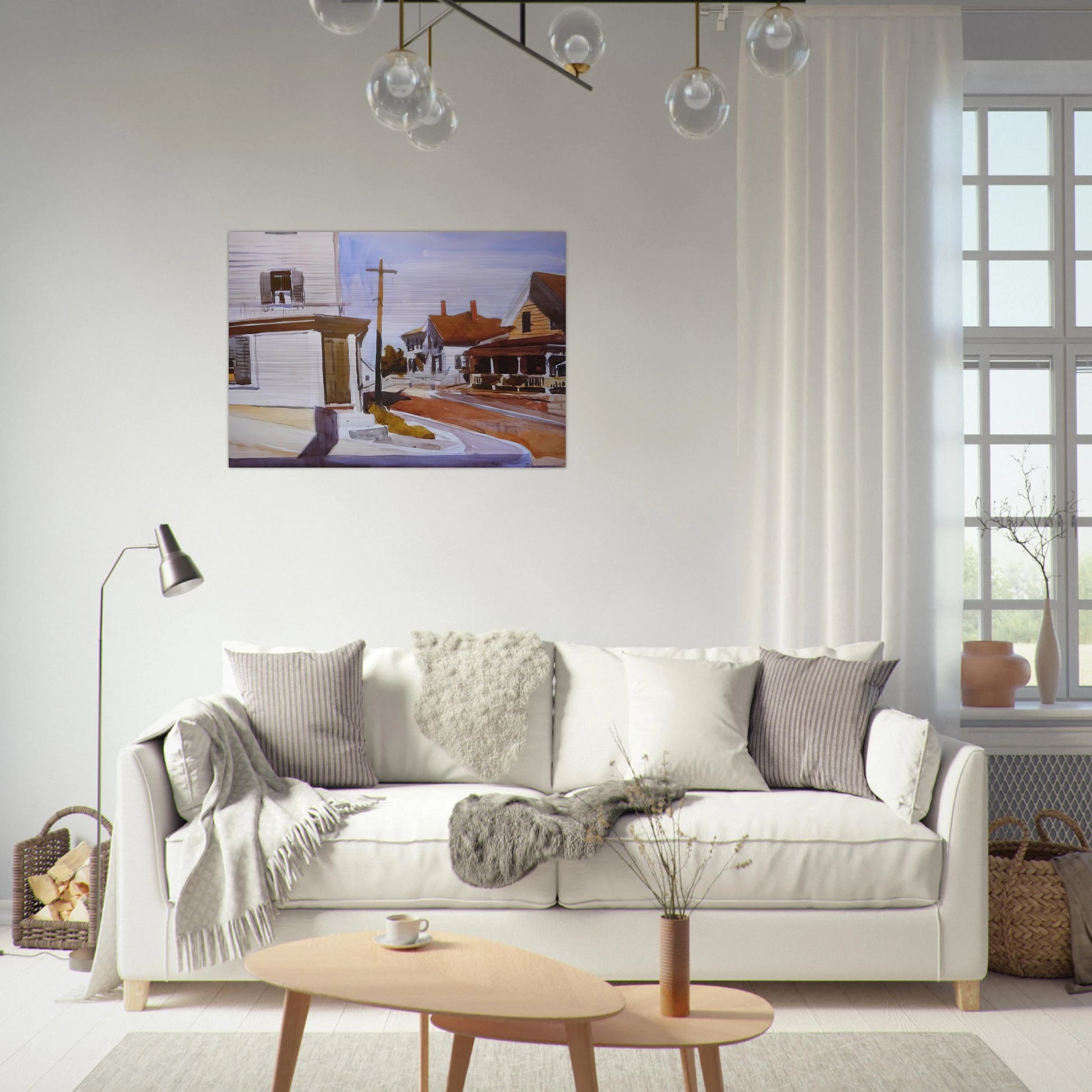 Street Corner - Edward Hopper Brushed Aluminum Print - 70x100 cm / 28x40 inches | Edward Hopper Aluminum Print | Edward Hopper Prints