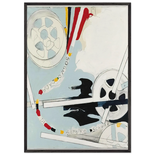 Il Sogno Dada di Arturo Schwarz - 1965 - Mario Schifano 70x100 cm / 28x40 inches Framed Art Print – Black Wooden Frame