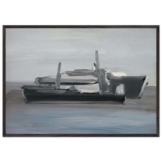 Marine - Lyrical Abstraction - Nicolas de Stael 70x100 cm / 28x40 inches Framed Art Print – Black Wooden Frame