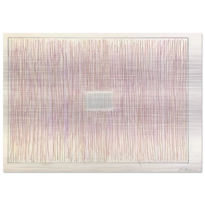Untitled Pink Stripes-Gray Box - 1976 - Gene Davis Brushed Aluminum Print - 70x100 cm / 28x40 inches | Gene Davis Aluminum Print | Gene Davis Prints