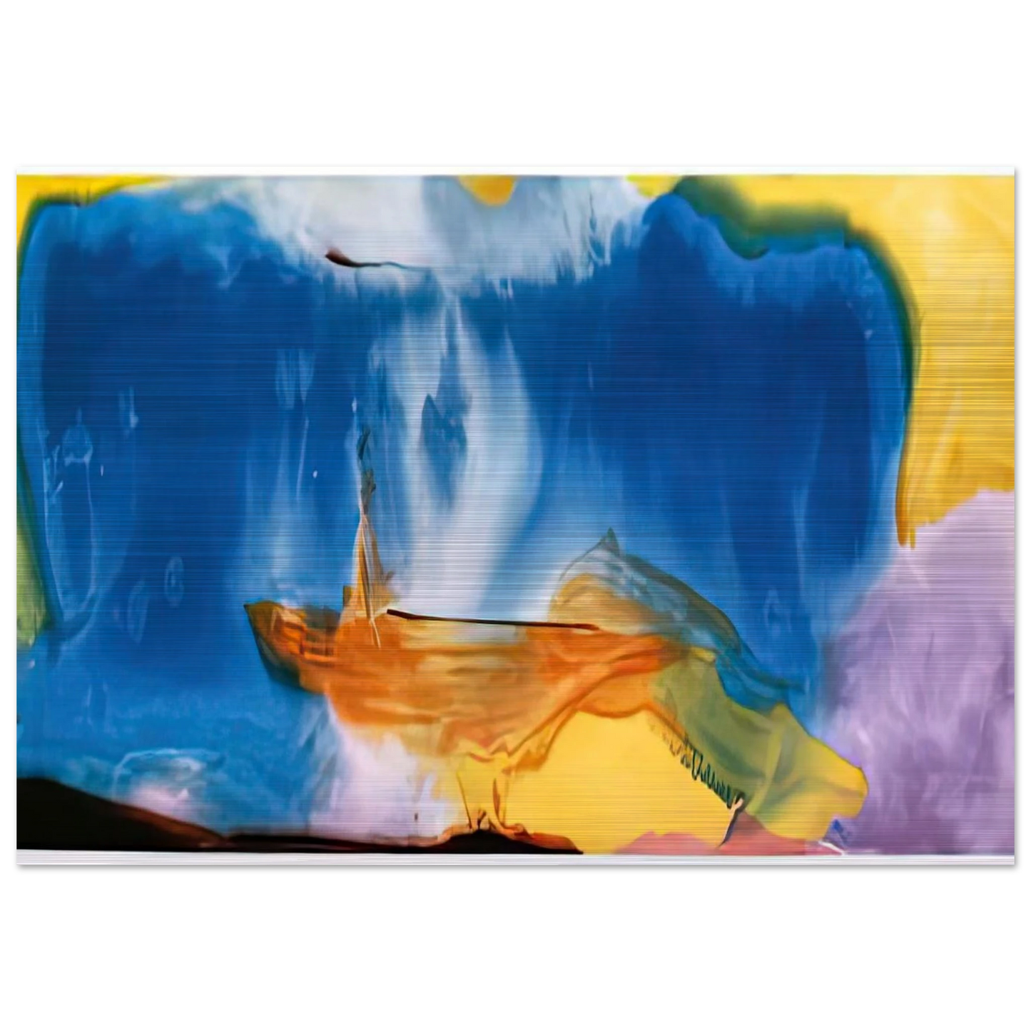 Moveable Blue, 1973- - Helen Frankenthaler Brushed Aluminum Print - 70x100 cm / 28x40 inches | Helen Frankenthaler Aluminum Print | Helen Frankenthaler Prints